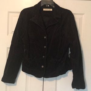 Thin Strip Corduroy Black Jacket w/ Pockets Sz.XL